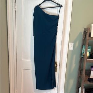 Asymmetrical Blue One-Shoulder Gown